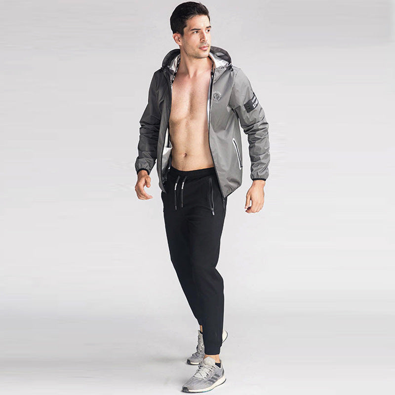 Super XL Sweat Suit Fitness Clothes Weight Loss Exercise Sweat Pants Suit Obese Male Sweat Suit