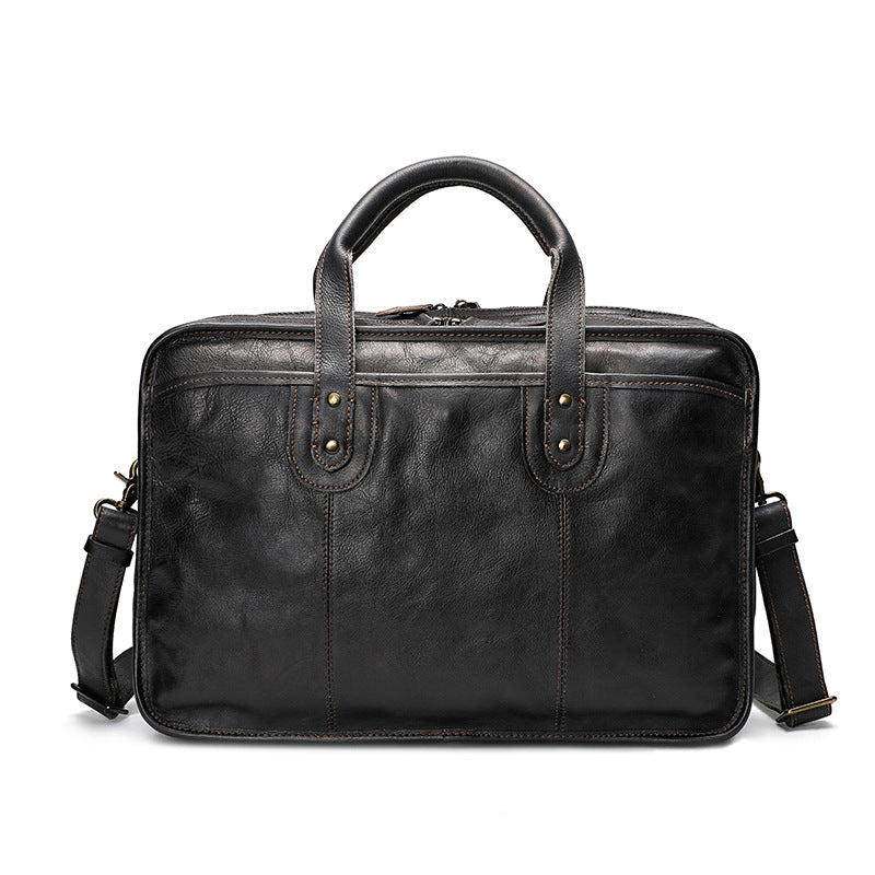 Large Capacity Multifunctional Vintage Leather Men's Briefcase