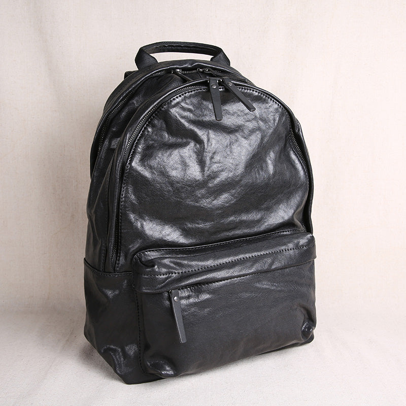 Mens Retro Large Capacity Leather Shoulder Travel Bag