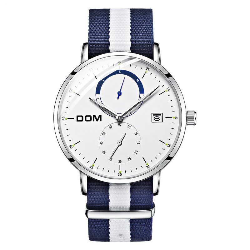 Men's ultra-thin minimalist calendar with quartz watch