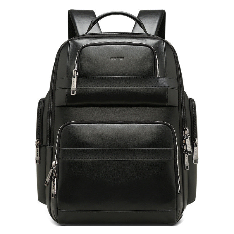 Top layer leather backpack