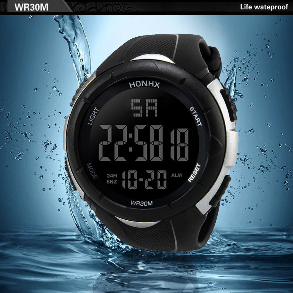 Men's Electronic Watch Negative Black Large Screen Sport Watch
