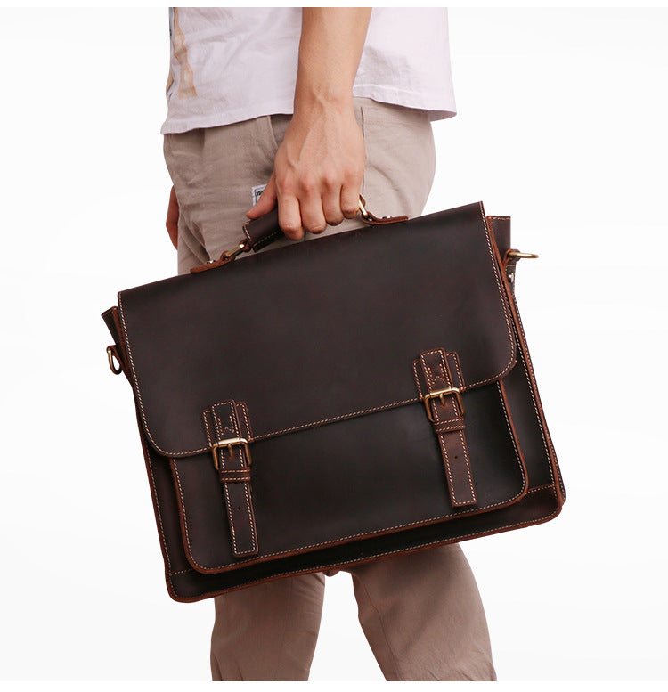 Genuine Leather Men's Business Briefcase
