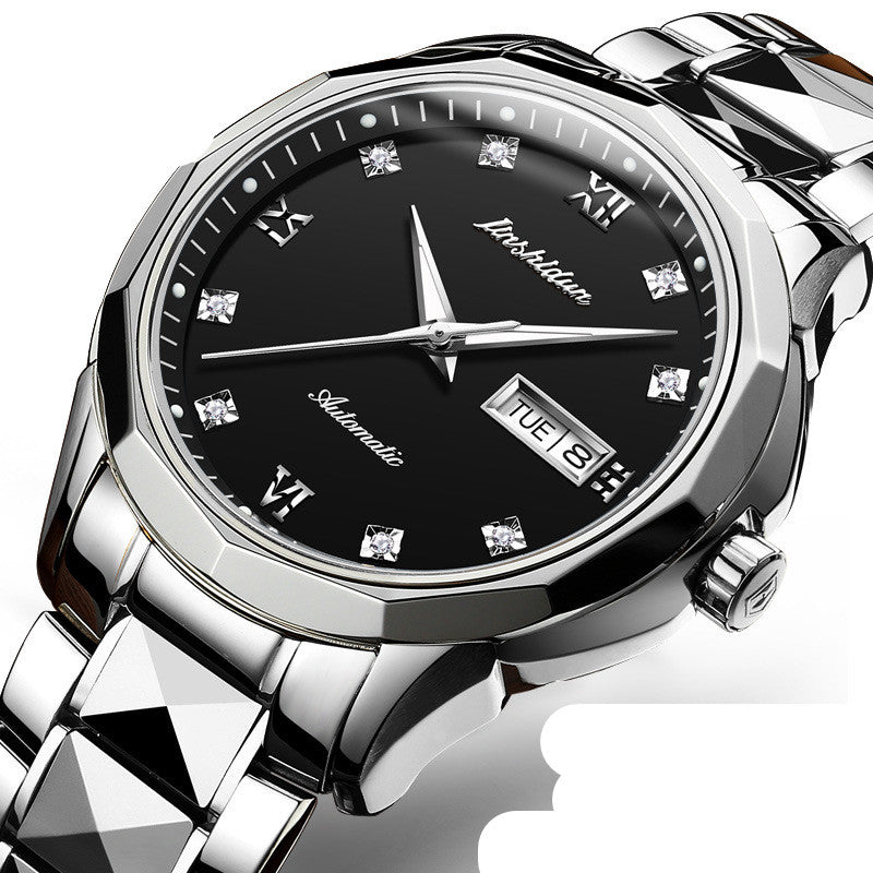 Tungsten steel waterproof mechanical watch