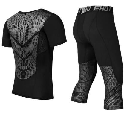 Men Pants Set MMA Long Sleeve T-shirt Men's Compression Shirts