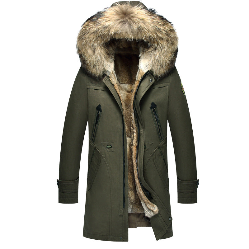 Long coat in fur liner