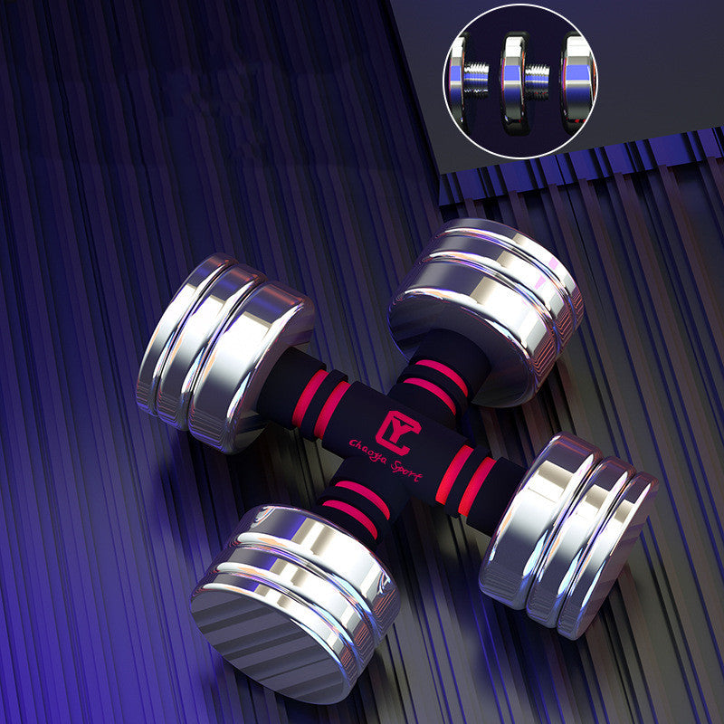 Stainless Steel Home Fitness Equipment With Removable Electroplating Dumbbell
