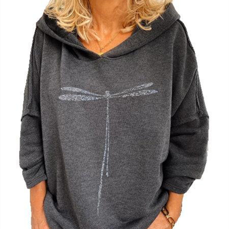 Printed Hooded Women's Explosive Plus Size Long Sleeve Sweatshirt