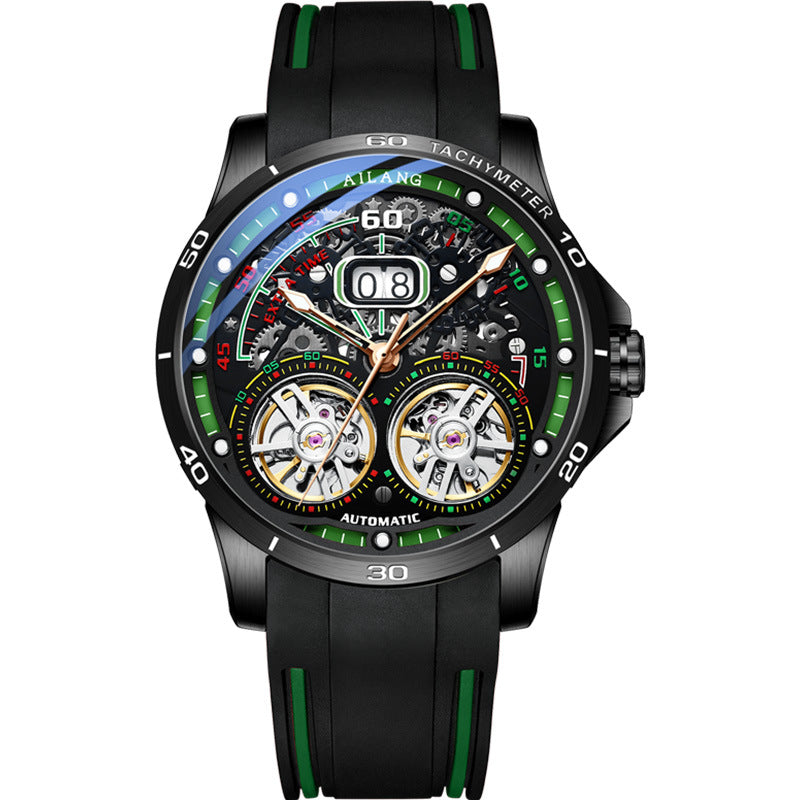Double Flywheel Hollow Watch Automatic Mechanical Watch Calendar Men'S Watch