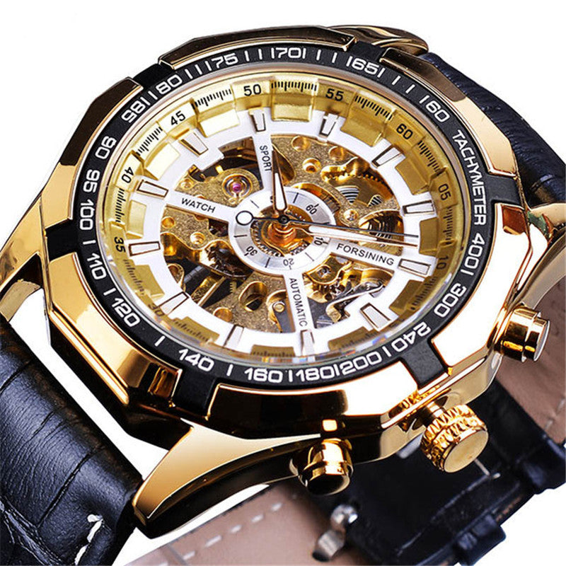 Forsining Watch Men's Fashion Casual Classic Popular Waterproof Manual Mechanical Watch