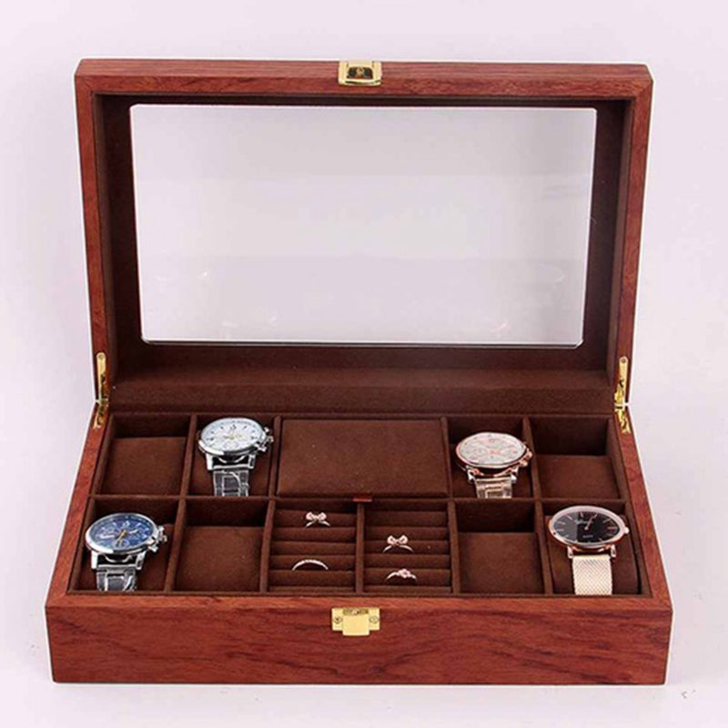 European Retro Wooden Watch and Jewelry Storage Box