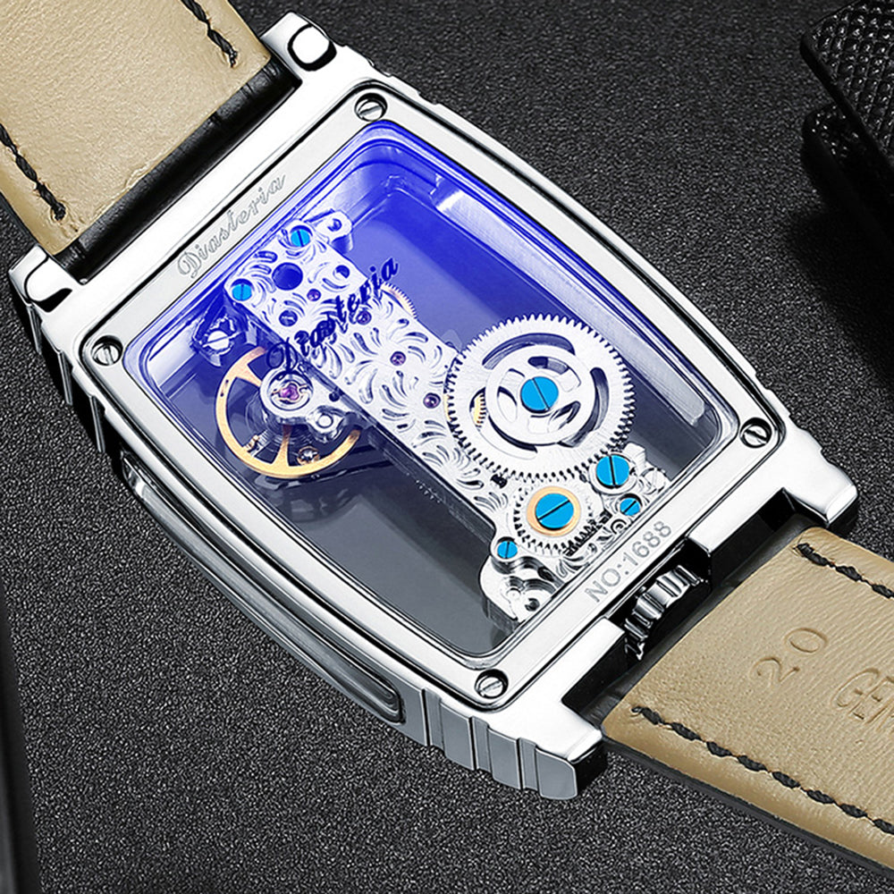 Transparent Full Hollow Flywheel Mechanical Men's Watch Waterproof Watch