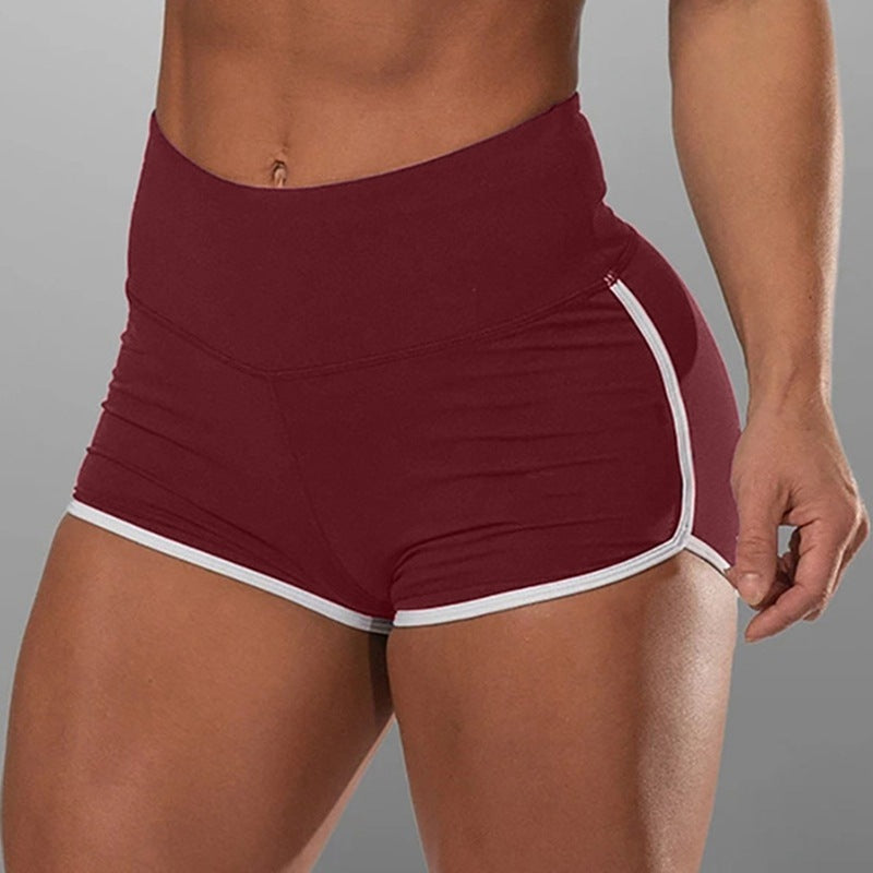 Pure Color Women Summer Hip Fitness Yoga Wear Shorts