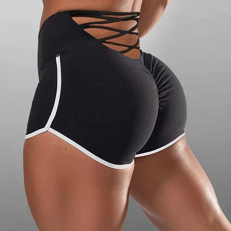 Pure Color Women Summer Hip Fitness Yoga Wear Shorts