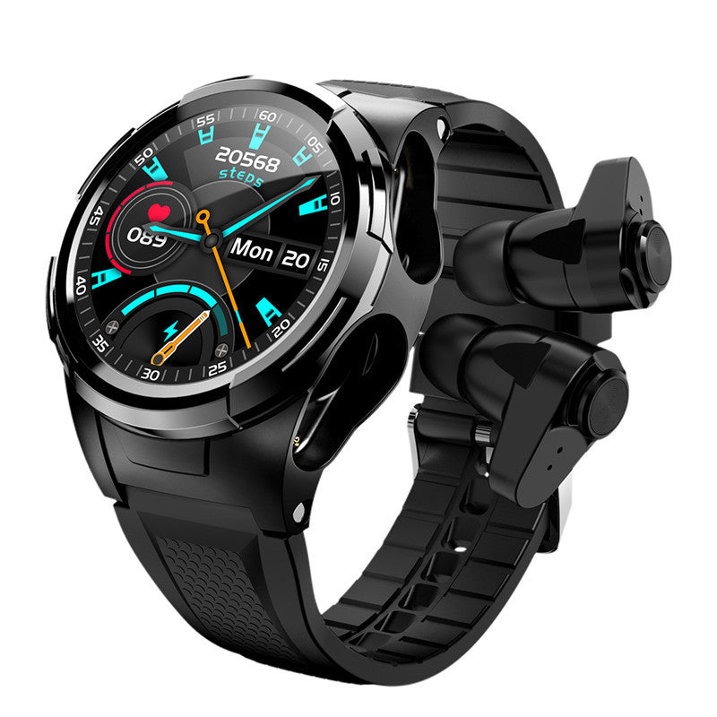 696 Smartwatch with Bluetooth Earphones and Body Temperature Thermometer