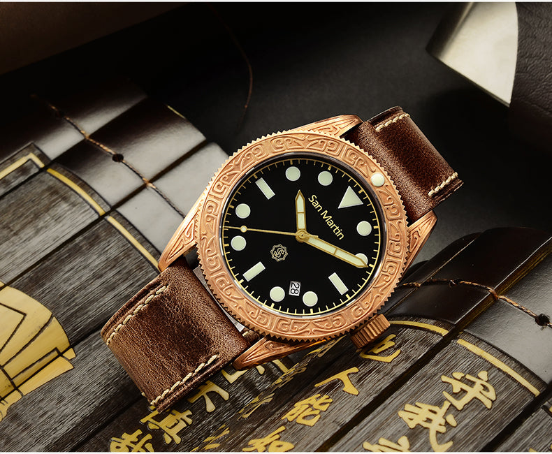 Bronze diving watch mechanical movement-automatic mechanical movement