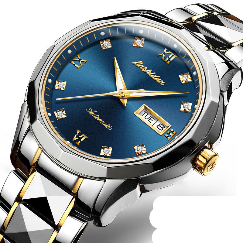 Tungsten steel waterproof mechanical watch