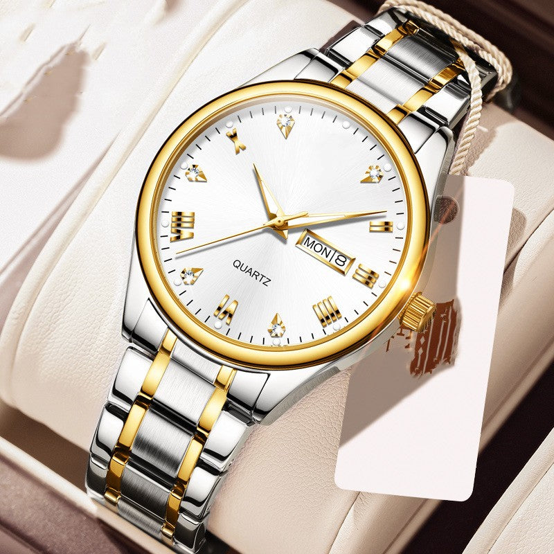 Diamond Embedded Fashion Waterproof Luminous Quartz Watch