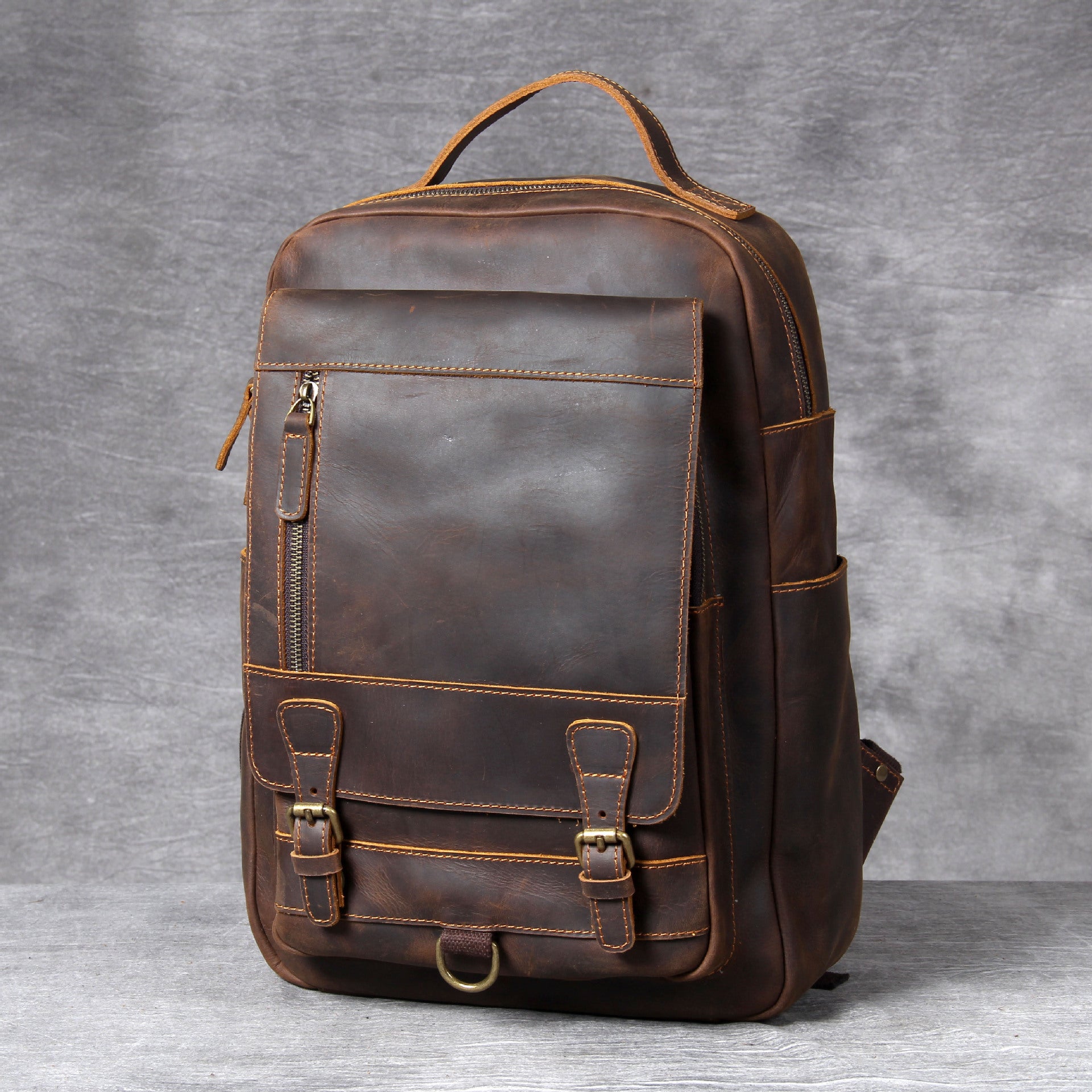Head Layer Cowhide Backpack Leather Women