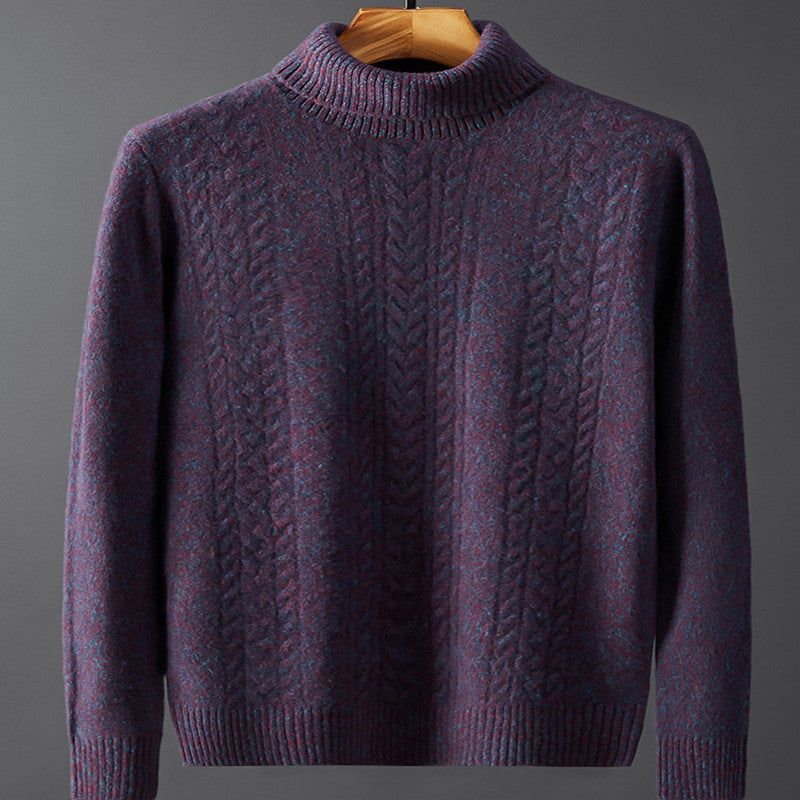 Turtleneck Cashmere Sweater Men's Autumn And Winter Seven Stitch Thickening