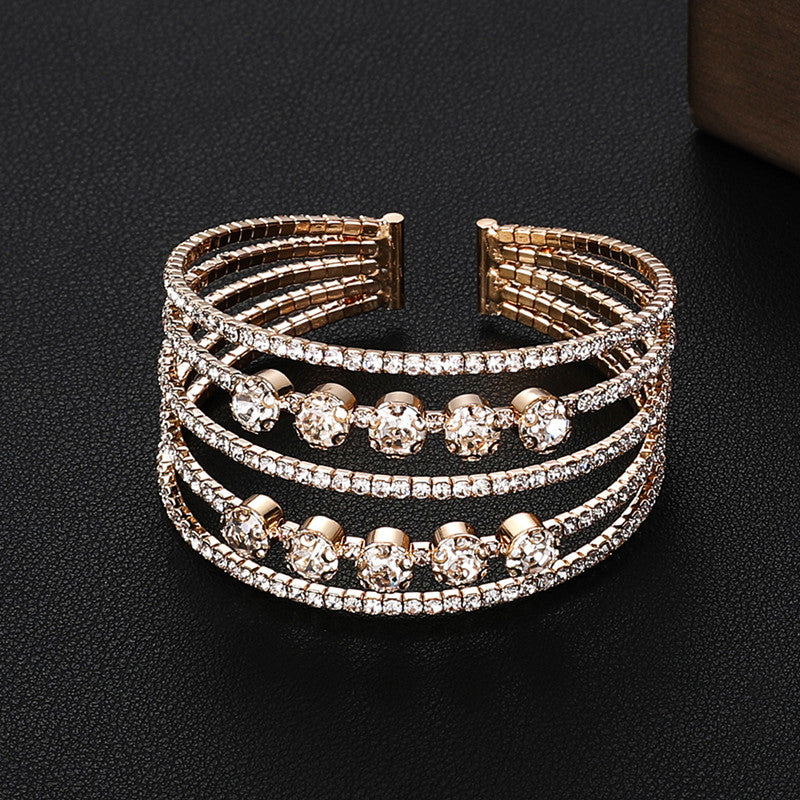 Bridal Accessories Temperament Full Diamond Elastic Bracelet