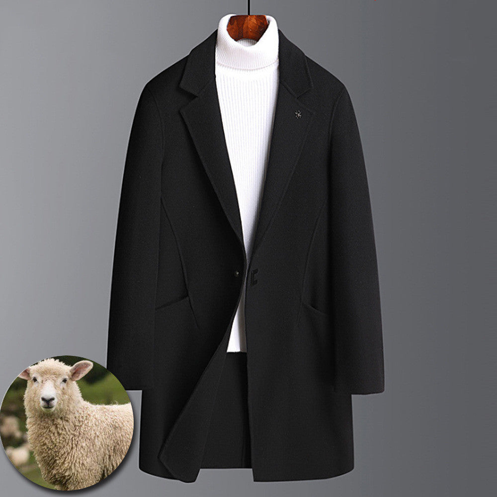 Double-faced cashmere woolen coat