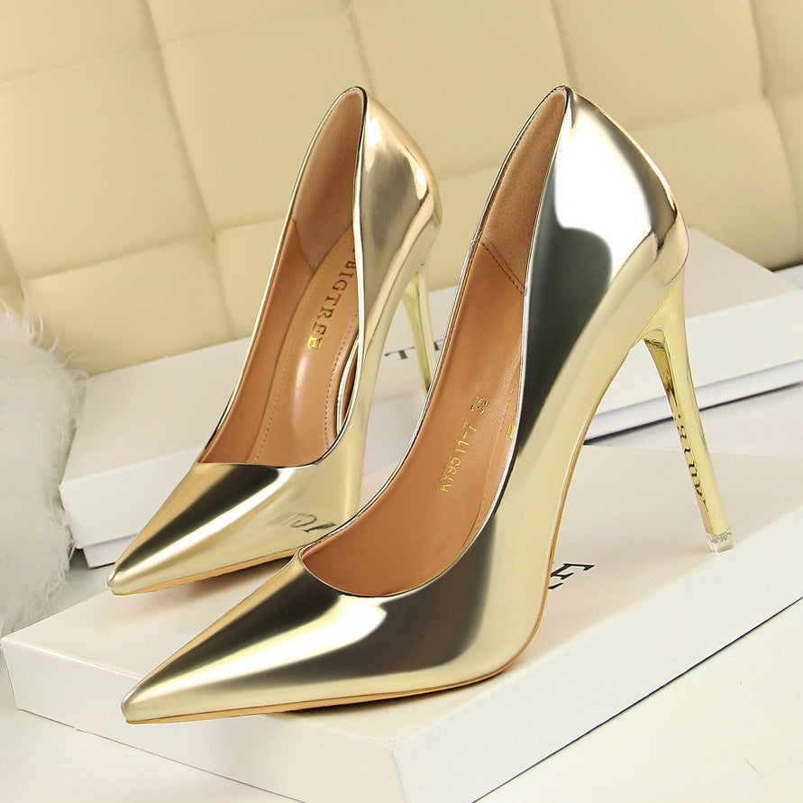 leather Stiletto heels