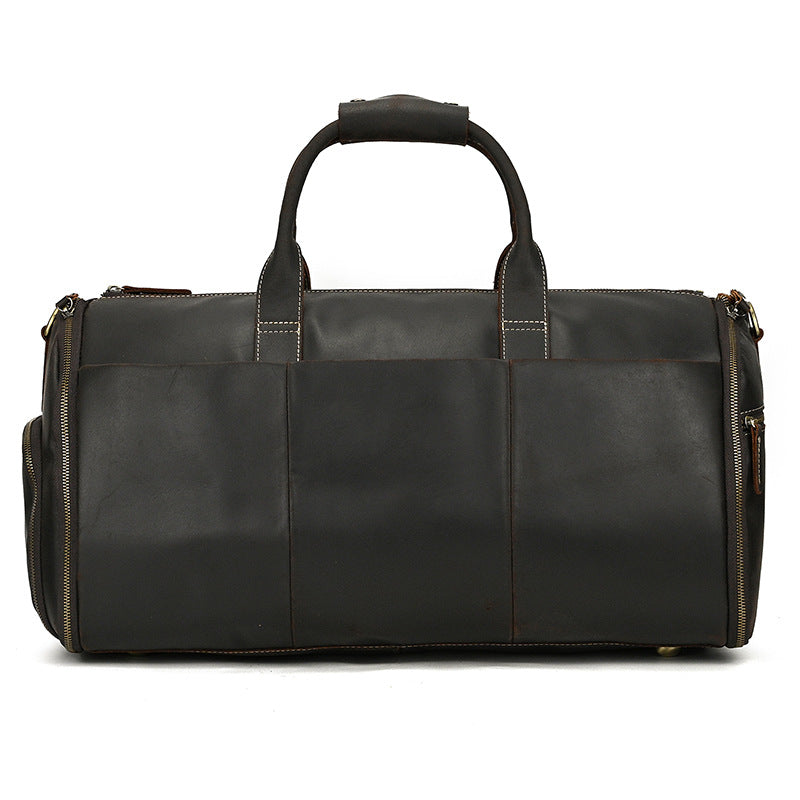 Vintage Travel Bag Multifunctional Leather Duffle Bag Folding