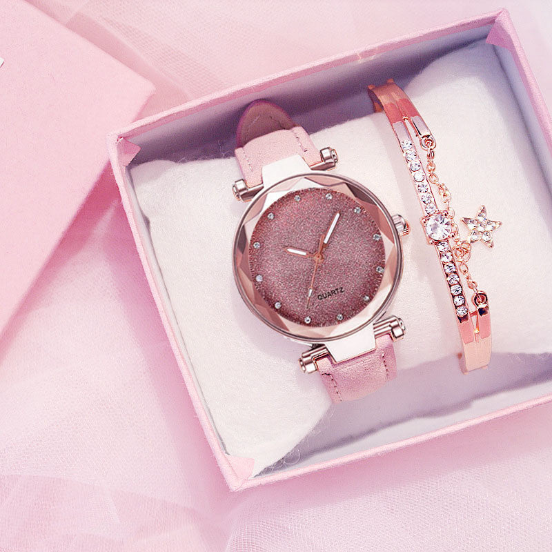 Ladies Bracelet Electronic Watch Gift Box Set