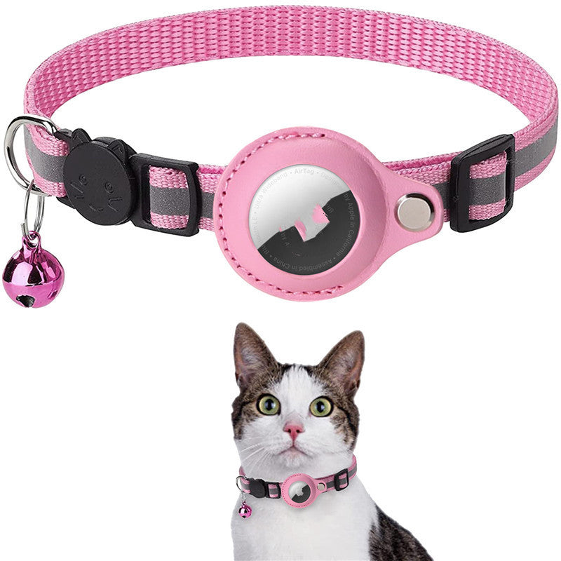 Reflective Collar Waterproof Holder Case For Airtag Air Tag Airtags Protective Cover Cat Dog Kitten Puppy Nylon Collar