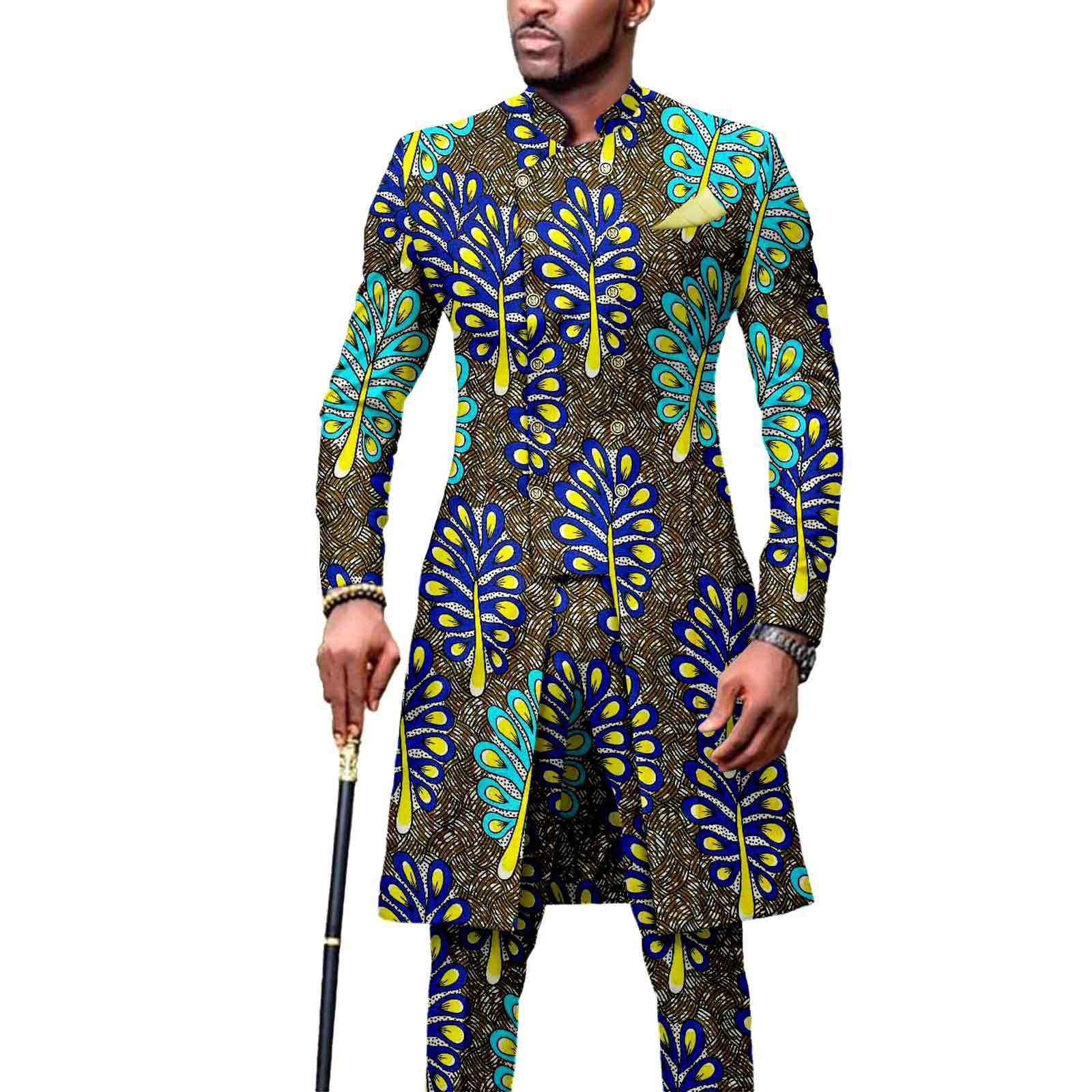 African Men's Slim Fashion Two Piece