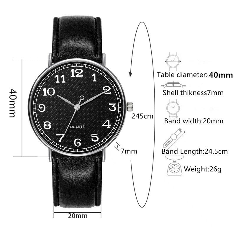 Men's Fashion Casual Thin Belt Quartz Watch