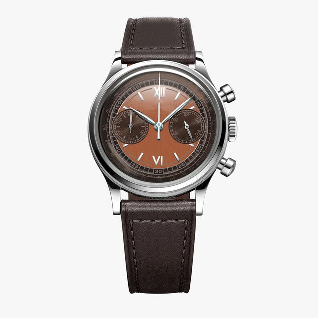 Retro Men's Multifunctional Genuine Leather Quartz Watch