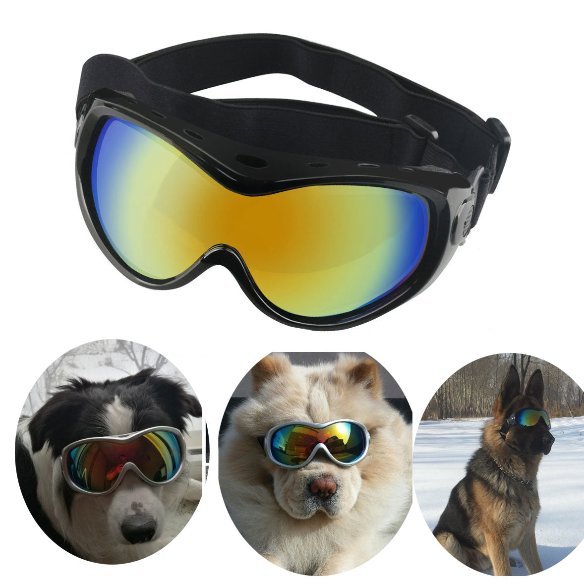 Windproof Waterproof Sunscreen Anti-UV Big Dog Pet Glasses
