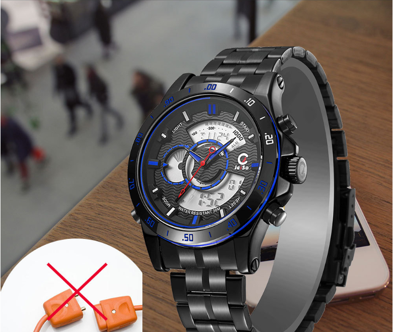 Dual Display LCD Quartz Watch