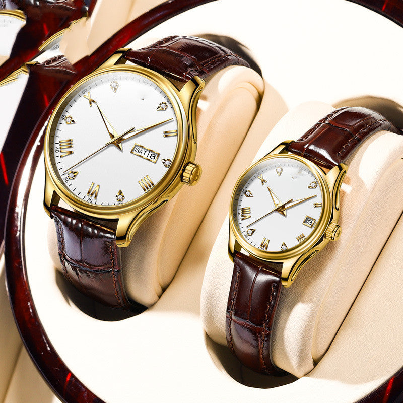 Men's And Women's Fashion Casual Diamond-set Waterproof Mechanical Watch