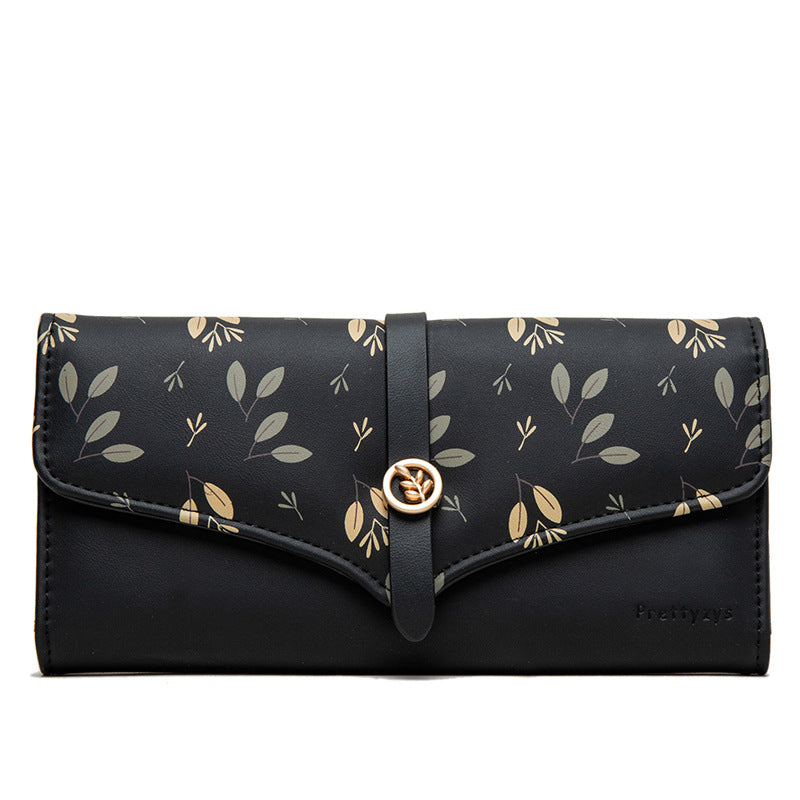 Women's Large-capacity Long Printed Hasp Clutch
