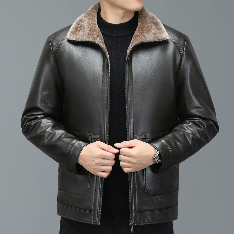 Sheepskin Leather And Fur In One Dad Outfit
