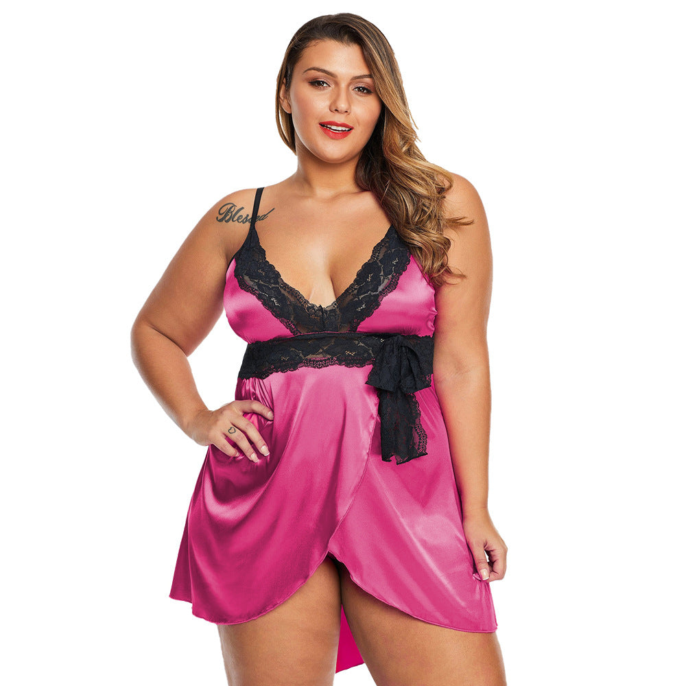 Plus Size Sexy Lingerie Homewear Women's Lace Lace Pajamas For Fat Girls