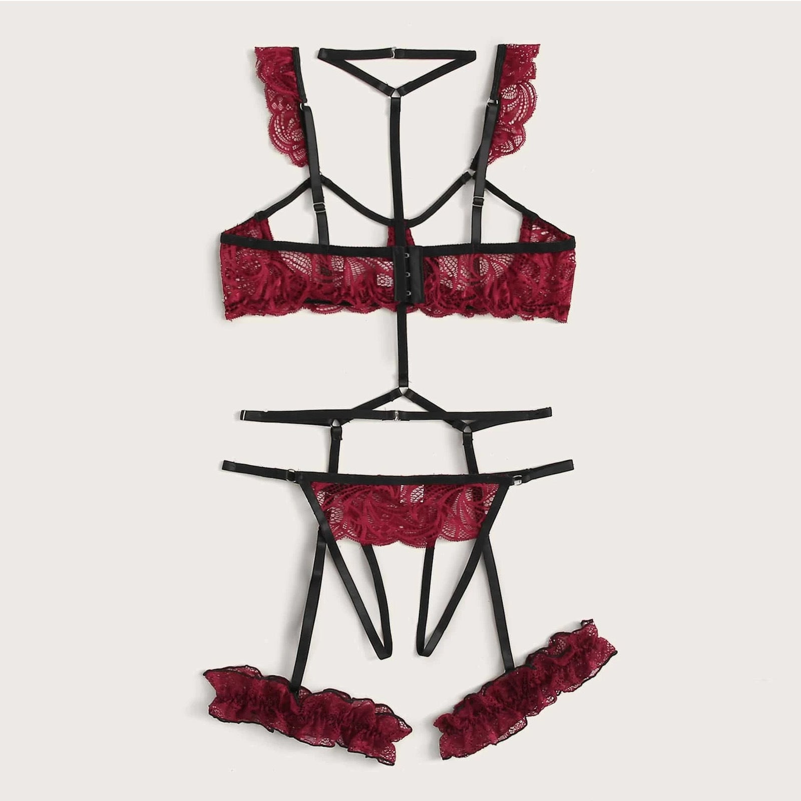 Lingerie  Cup Bra Crotchless With Garter