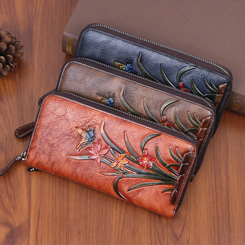 Retro Style Multiple Card Slots Long Clutch