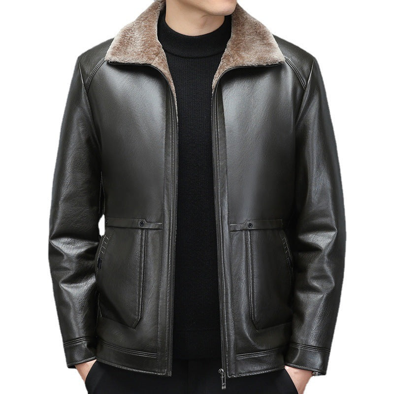 Sheepskin Leather And Fur In One Dad Outfit