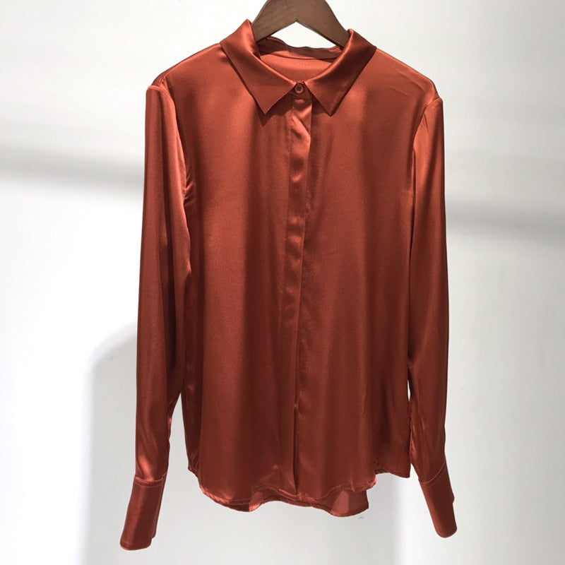 Women's High-end All-match Satin Silk Shirt