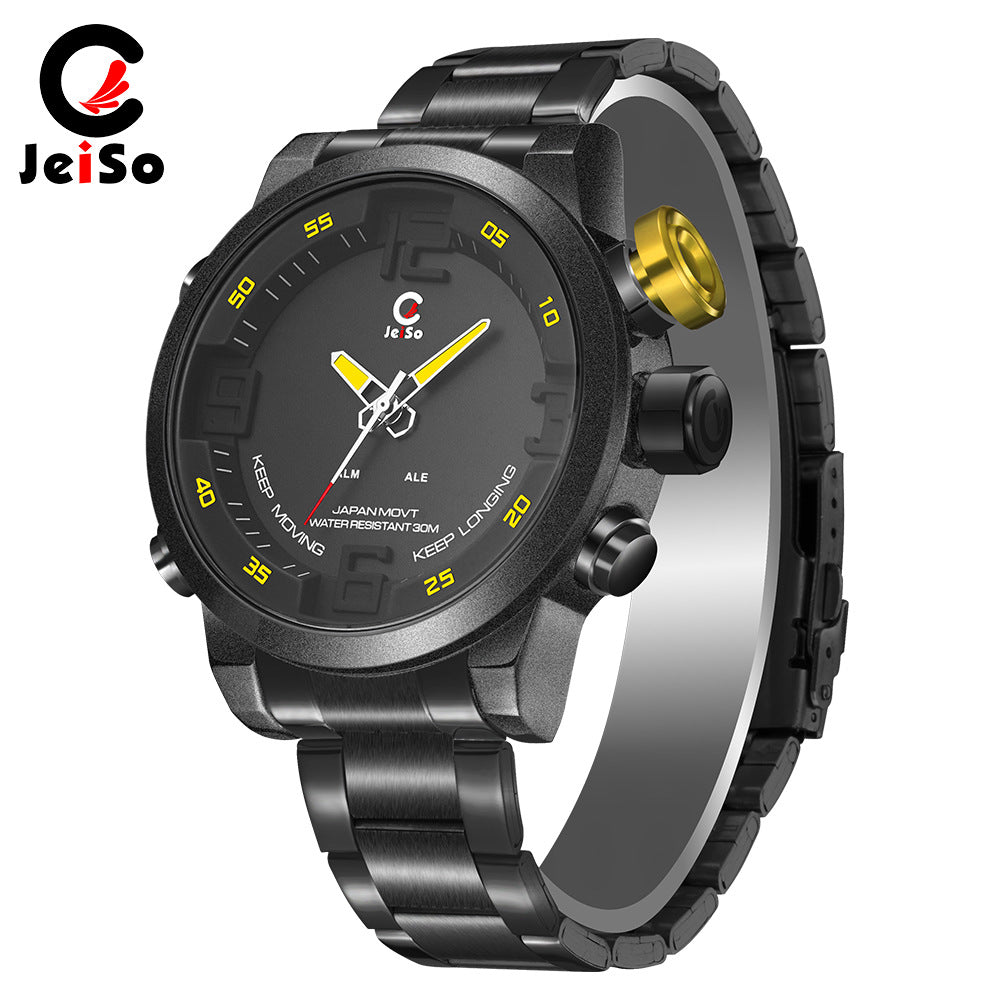 Multifunctional LED dual display waterproof sports watch