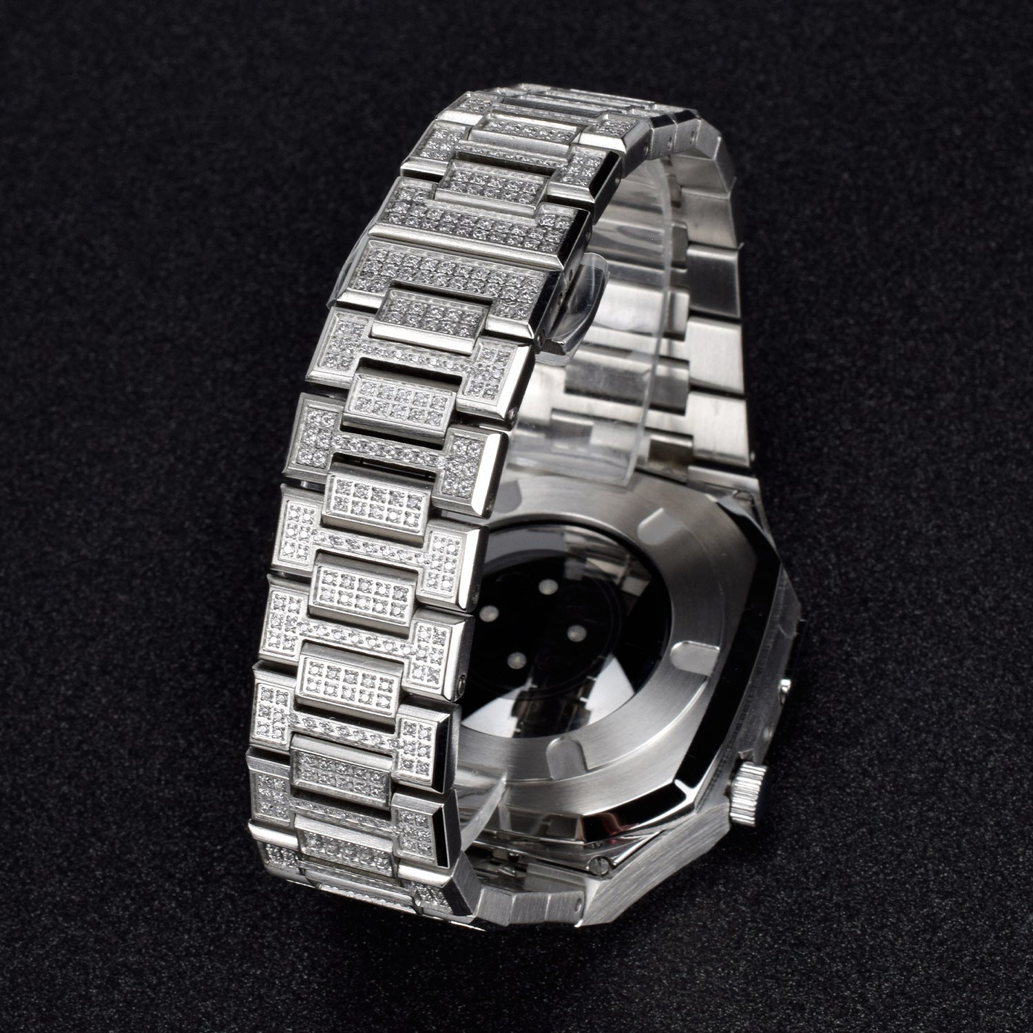 Stainless Steel Full Diamond Modified Watch Protective Case