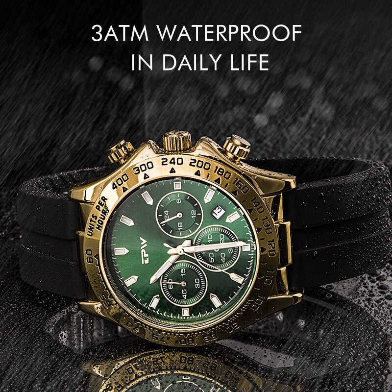 Silicone Quartz Watch Waterproof Multifunction Watch Luminous Sports Watch