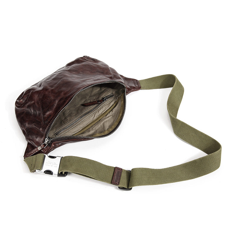 Men's Retro Leather Chest Messenger Shoulder Bag