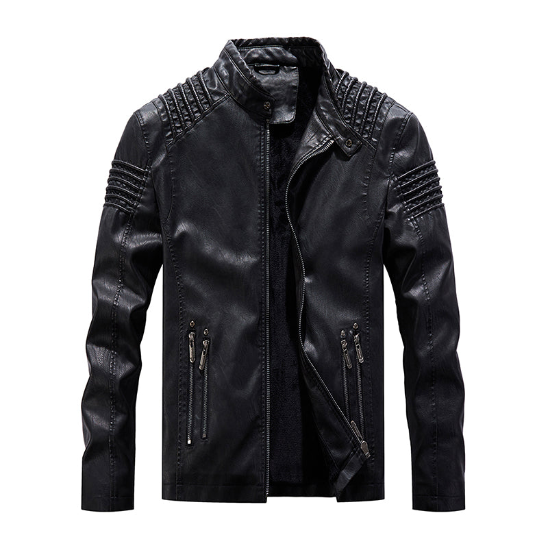 Men Leather Jacket Winter And Autumn Motorcycle PU Warm Fashion Coat