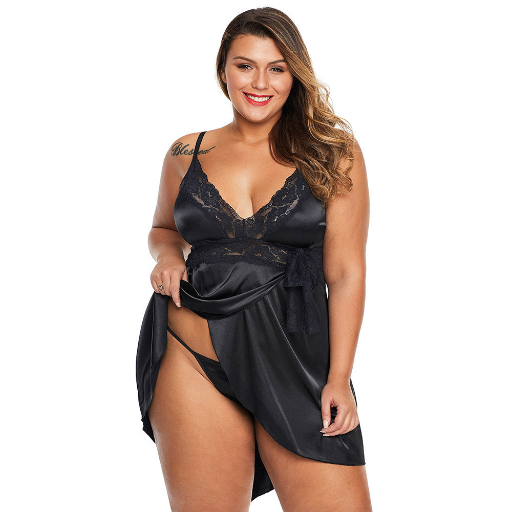 Plus Size Sexy Lingerie Homewear Women's Lace Lace Pajamas For Fat Girls