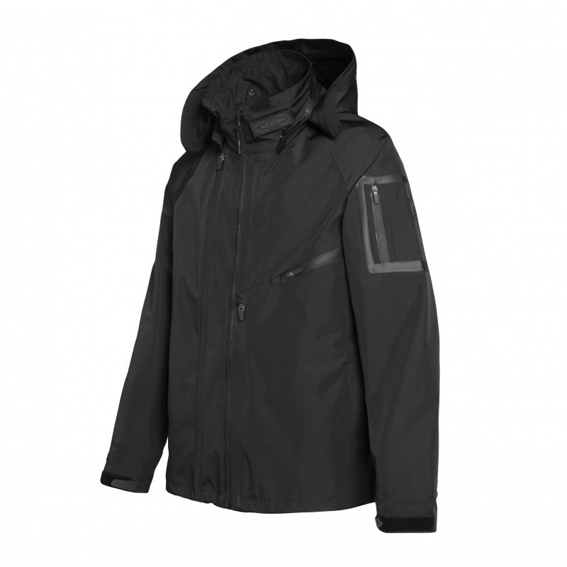 Waterproof Hot Air Seam Sealed Mechanical Shell Jacket Overalls Battle Suit Men's Coat Hooded Jacket
